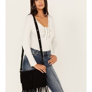 Idyllwind Black Fringe Crossbody Bag